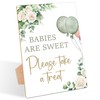 Sage Green Baby Shower Table Sign, Babies Are Sweet Please