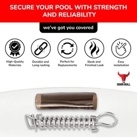 The Door Bull - Swimming Pool Cover Stainless Steel Spring with Stopper D Ring and Protective Vinyl Spring Cover - for All Major Brands Cover(5 Pack)