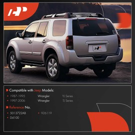 A-Premium Window Liftgate Glass Hinge Compatible with Jeep YJ Series Wrangler 1987-1995, TJ Series Wrangler 1997-2006, Rear Right Side, Replace# 5013722AB