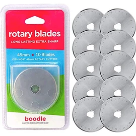10 x 45mm Rotary Cutter Blades for Olfa Etc SKS-7 Steel by Boodle