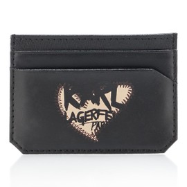 KARL LAGERFELD Men's Leather Card Case, Black Multi, One Size, Leather Card Case