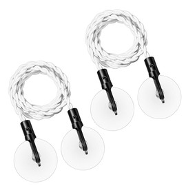 WANGCL 2 Pack Portable Retractable Washing Line with Hooks and Suction Cups Camping Accessories for Indoor and Outdoor Use (White)