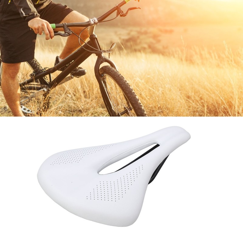 155mm Widen Carbon Fiber Leather Bicycle Saddle Cushion Hollow Cycling