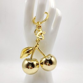 Keychain Cherry Bag Charms Purse，Key Chains Women Cute - Car key Accents for leather handbags，Adorable Add - ons for Your Essentials:_Gold_1-Pack