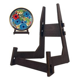 YSWOMOSKD 1 Pack 10 Inch Plate Stand, Wooden Stand for Display, Decorative Picture Frame Stand, Easel Display Stand, Plate Holder Display Stand (10 inch-1pcs)