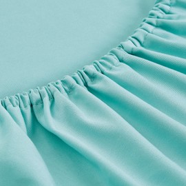 FreshCulture Twin Fitted Sheets, Bulk Pack of 6, Deep Pocket, Soft Microfiber Bottom Sheets for Home, Salons, Hotels, Twin Size Fitted Sheets Only (Spa Blue)