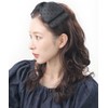 KOBE VINGTAINE HK-344 Headband, Dotted Pattern, Ribbon, Tulle, Large, Adult