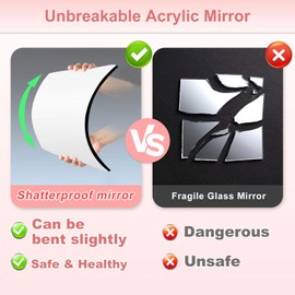 quegau 48 x 12 Inch Portable Full Length Foldable Travel Mirror, Portable Mirror Travel, Folding Door Hanging Mirrors for Makeup, Door Hanging Mirrors for Closet, Camping, Dance Bag and Theatre Shows
