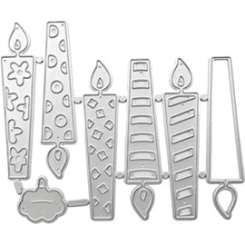 Candles Die Cut for Card Making, Candles Metal Cutting Dies Congratulations Die Cuts Happy Birthday Embossing Stencils Template for DIY Scrap-Booking Decor Wedding Birthday Blessing Card