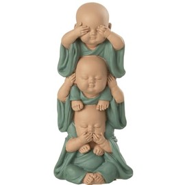 Pommerntraum ® Set of 3 Home Decoration Collectible Figure 3 Buddha Figures Monks Hear Nothing Say Nothing See (Buddha Figure)