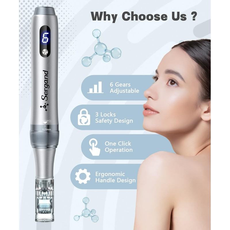 Sergand 0.25mm Derma roller pen，The needle length is 0.25mm