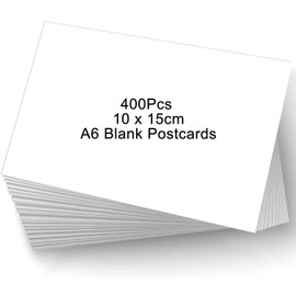 LOLYSIC 400 Pack A6 Blank Postcards 4" x 6” White Cardstock 250gsm Blank Cards A6 Plain Cards for Mailing Craft Arts, Bulk Blank Post Cards