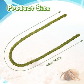 Poen 39.4 Inch Hermit Crab Climbing Item Hermit Crab Tank Accessories Bendable Reptile Vine Hermit Crab Climbing Vine Hermit Crab Supplies Artificial Vine Lizard Gecko Snake Frog(Simple)