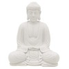 Serene Meditating Buddha Statue in White Finish for Indoor and