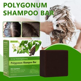 2 Pcs Natural Polygonum Multiflorum Solid Shampoo and Conditioner Set, He Shouwu Volumizing Gray Hair Reverse Darkening Soap, Organic Fo Ti Bar for Thinning Hair Growth, for Men & Women All Hair Type