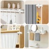 VOOSFSIE 2PCS No Drill Curtain Rod Brackets, Curtain Pole Brackets,