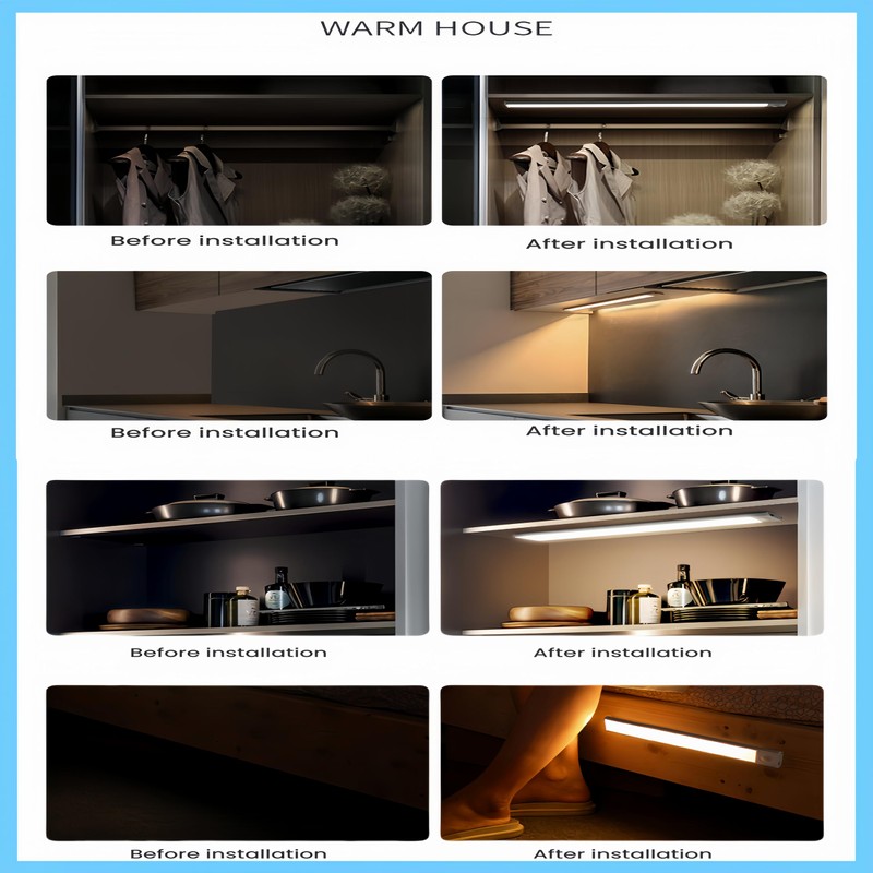 Ruifevg Motion Sensor Light - 2 Pack, 54LED, 1500mAh, USB