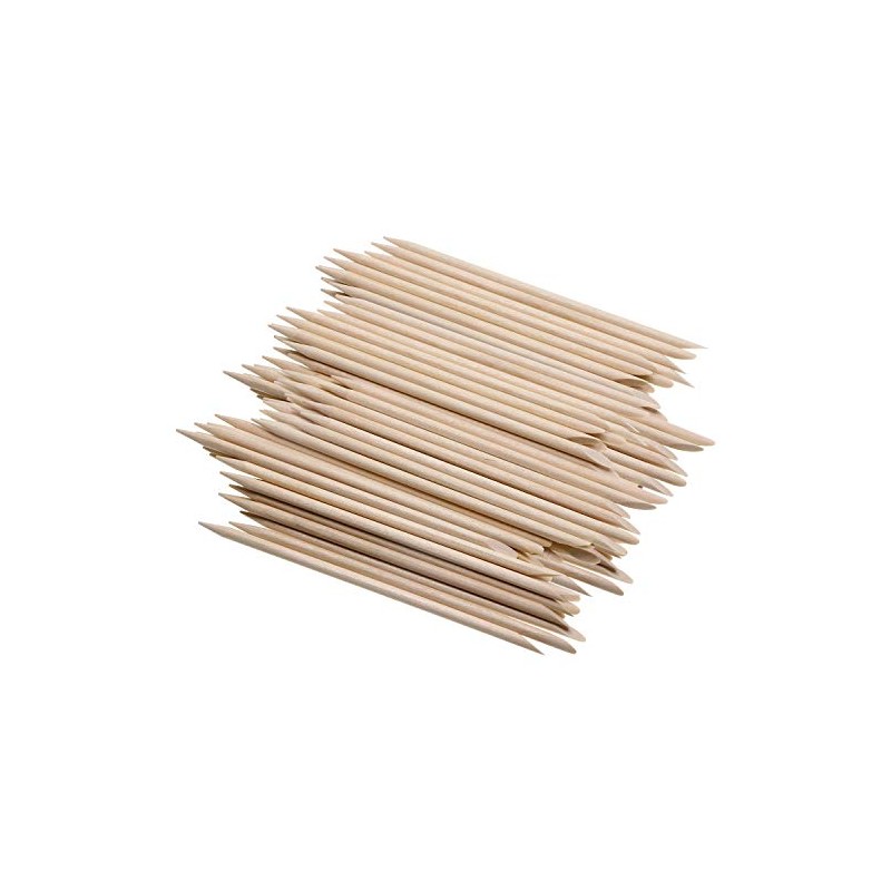 Mini Skater 100 Pcs Orange Wood Nail Sticks Double Sided