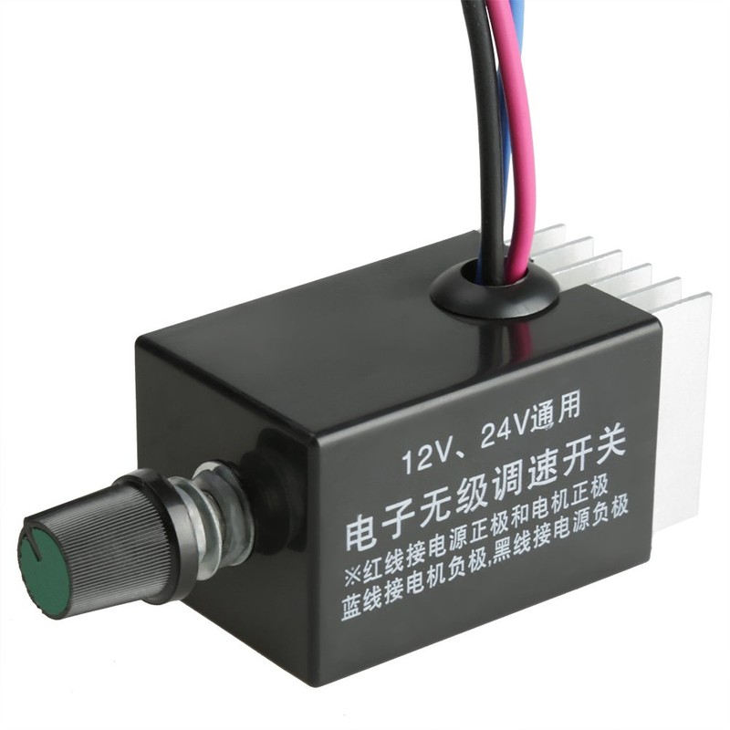12v 24v Stepless DC Motor Speed Controller Switch DC Motor