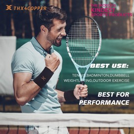 Thx4COPPER 1 Pair Wrist Support for Sports, Work, Tennis, Wrist Brace for Carpal Tunnel Syndrome, Arthritis, Black-2XL