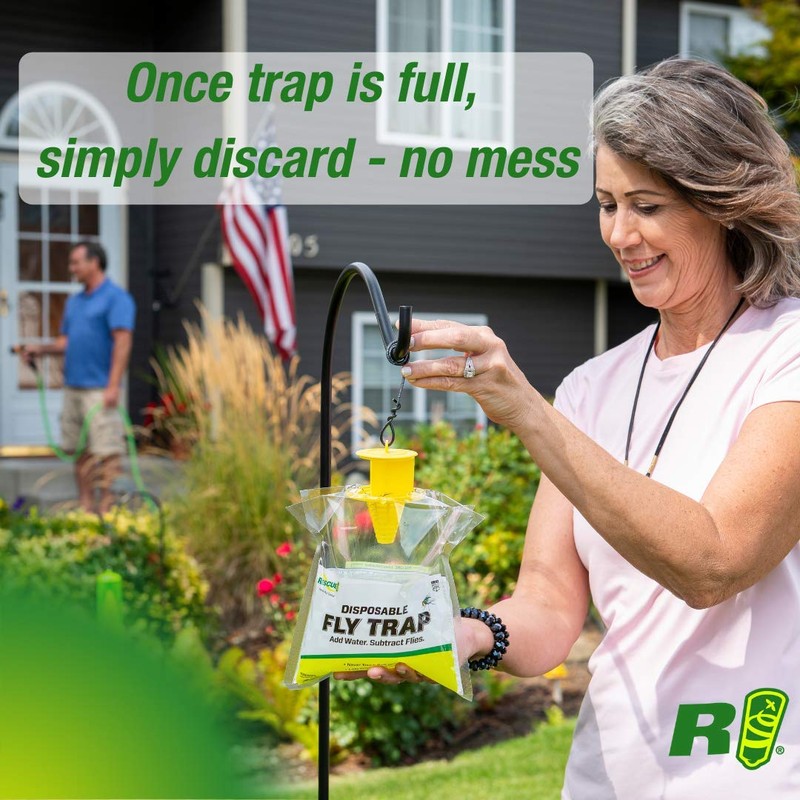 RESCUE! Outdoor Disposable Hanging Fly Trap - 12 Traps