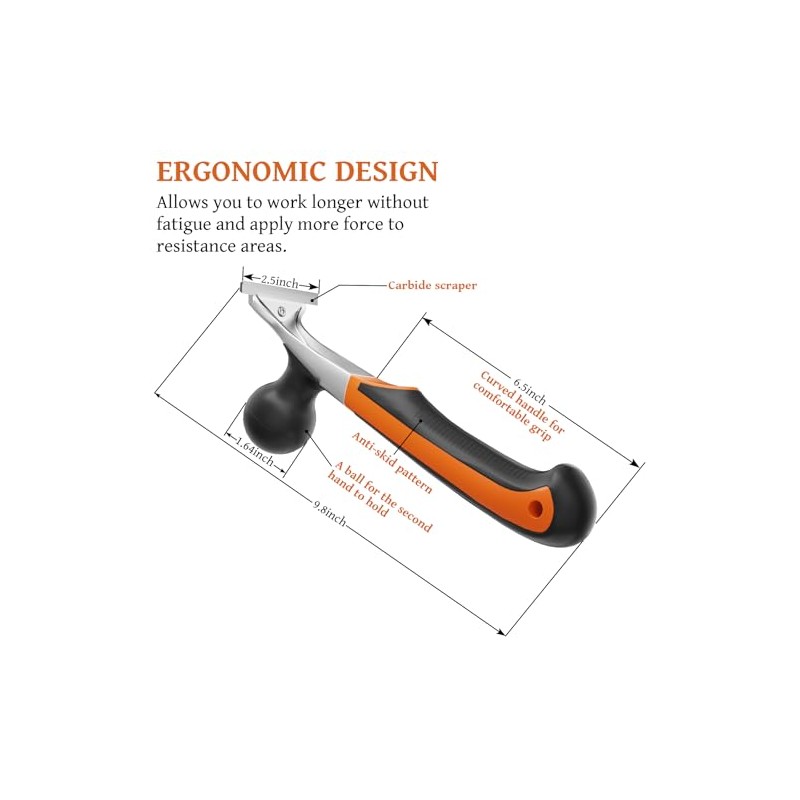 Professional 2-1/2" Tungsten Carbide Scraper - Extra Long Double-Sided Blade