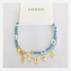 FOSSIL Gold-Tone Brass Beaded Bracelet Set