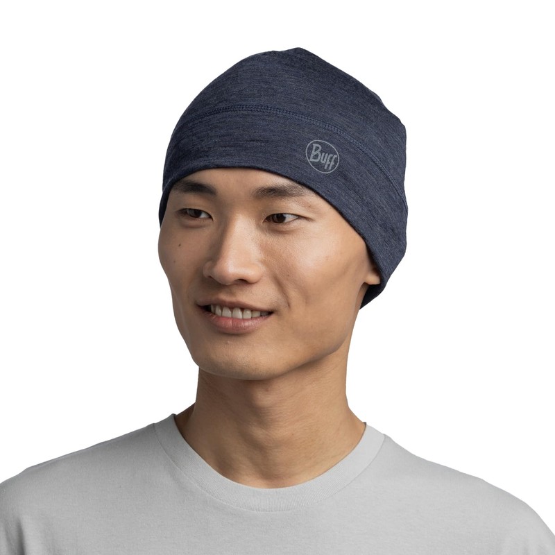 Buff Merino Lightweight Beanie Hat, Night Blue, One Size