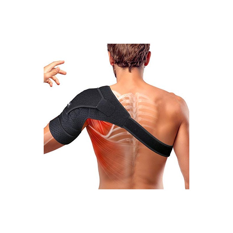 Thx4COPPER Magnetic Shoulder Brace, Compression Support Wrap Belt, Adjustable Stabilizer,Arm