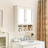 YLIEHS Multi-Functional Bathroom Storage Cabinet with Mirrors, Adjustable Shelves &