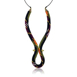 African Ankara Necklace Tie | Men's Tie | Ladies Necklace | Purple, Orange, Yellow, Black Y Necklace | Cloth & Cord