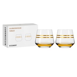 RITZENHOFF 6141009 Tumbler 400 ml - Celebration Deluxe Series Set No. 1, 2 Pieces with Real Gold - Made in Germany