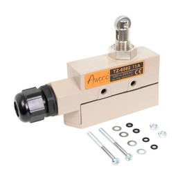 Awoco Heavy Duty Commercial Door Micro Switch with Parallel Roller Plunger for Sliding Doors/Windows for Air Curtains, 250V 15A IP 65 Limit Switch Type NO and Type NC (TZ-6002-15A)