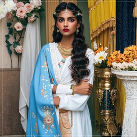 Oerphh Pack of 5 Women's Jewellery Fortune Telling Accessories, Fortune teller Jewellery Set with Golden Head Chains, Boho Style Necklaces, Bracelets, Earrings, Belly Dance Costume Jewellery for Theme