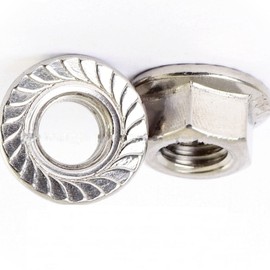 (Qty 100pcs) M12-1.75 or 12mm x 1.75 A2 Stainless Serrated Flange Lock Nut Spin Wiz Nut Multi-Purpose Comprehensive Hardware Fastener Assortment Kit Cit01653Riv