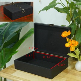 Black artificial leather box, jewelry storage box, identification storage box, rectangular box, living room desktop decoration box (11.85 * 8.38 * 3.66inch)
