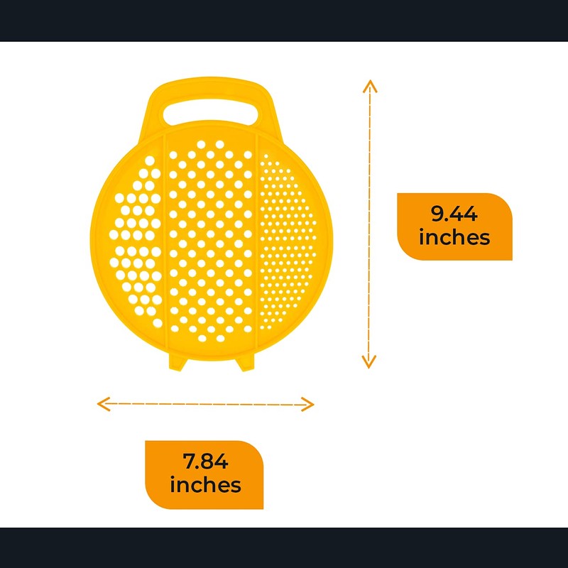 Flat All Plastic Food Grater - Handheld Sturdy Cheese and
