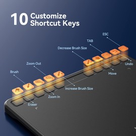 Graphics Drawing Tablet, UGEE S640 Digital Drawing Pad with 10 Hot Keys, 6.5x4 inch Pen Tablet with 8192 Levels Battery-Free Stylus Support Android/Windows/Mac OS/Chrome OS/Linux