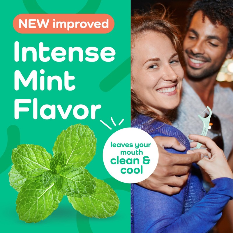 Plackers® Micro Line® Floss Picks - Intense Mint, Floss Fiber