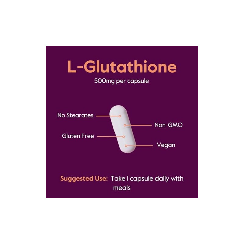BESTVITE L-glutatión 500 mg utilizando ingrediente setria clínicamente investigado (60