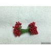 Darice RED HOLLY BERRIES 5/16" w-green wire for Holiday decorating