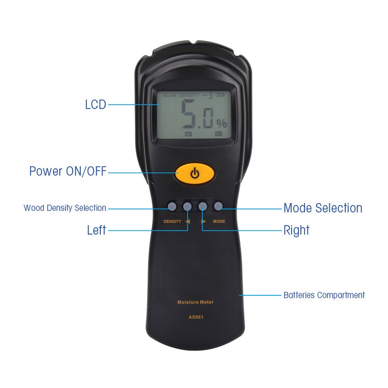 SMART SENSOR AS981 NO contact LCD Display Digital Wood Moisture