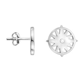 SOFIA MILANI - Women's Earrings 925 Silver with Zirconia Stones - Sun Stud Earrings, Sterling Silver, Cubic Zirconia