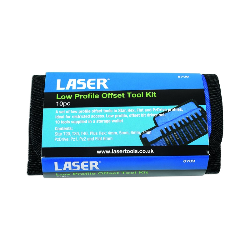 Laser 6709 Low Profile Offset Tool Kit 10pc, Silver