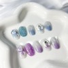 [Handmade Nail Tips] Aurora Gradient Magnetic Gel - Round /