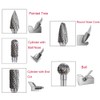Bestgle 5 Pcs Carbide Burr Set, 6mm (1/4") Shank Tungsten