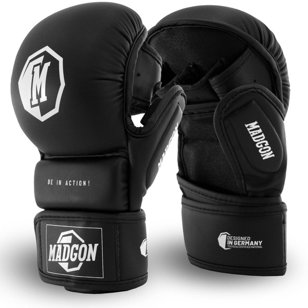 MADGON Boxing Gloves - MMA Gloves Made From High Quality Materials - Extra Thick Padding Boxing Gloves for Sparring, Martial Arts, Boxing, Kickboxing - Bag Included