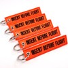 Rotary13B1 Insert Before Flight Keychain - Neon Orange/black 5PCS