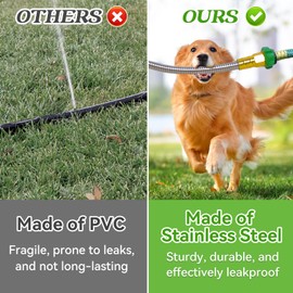 Heavy Duty 304 Stainless Steel Garden Hose, 3ft Leakproof Flexible Leader Hose with Female to Female Connectors for Hose Reel, Car, Pet Cleaning & Outdoor Watering