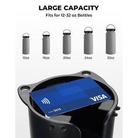 KEMIMOTO Kayak Cup Holder, Kayak Drink Holder with Track Mount Install, Kayak Bottle Holder with Anti-Slip Clips, Compatible with Yeti or Other 12-32 oz Bottles, and Fishing Tools, Kayak Accessories